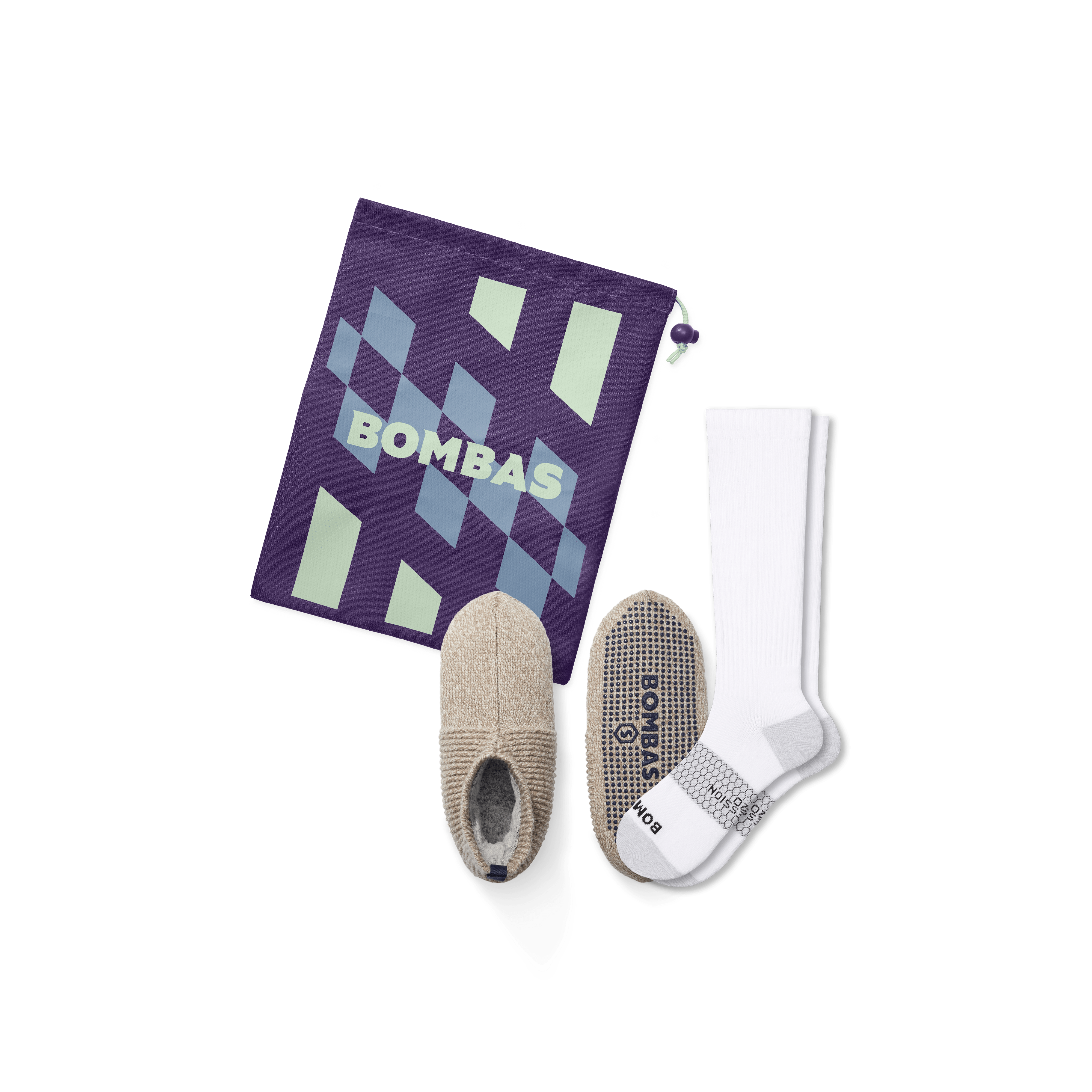 Women's Travel Compression Sock and Gripper Slipper 2-Pack