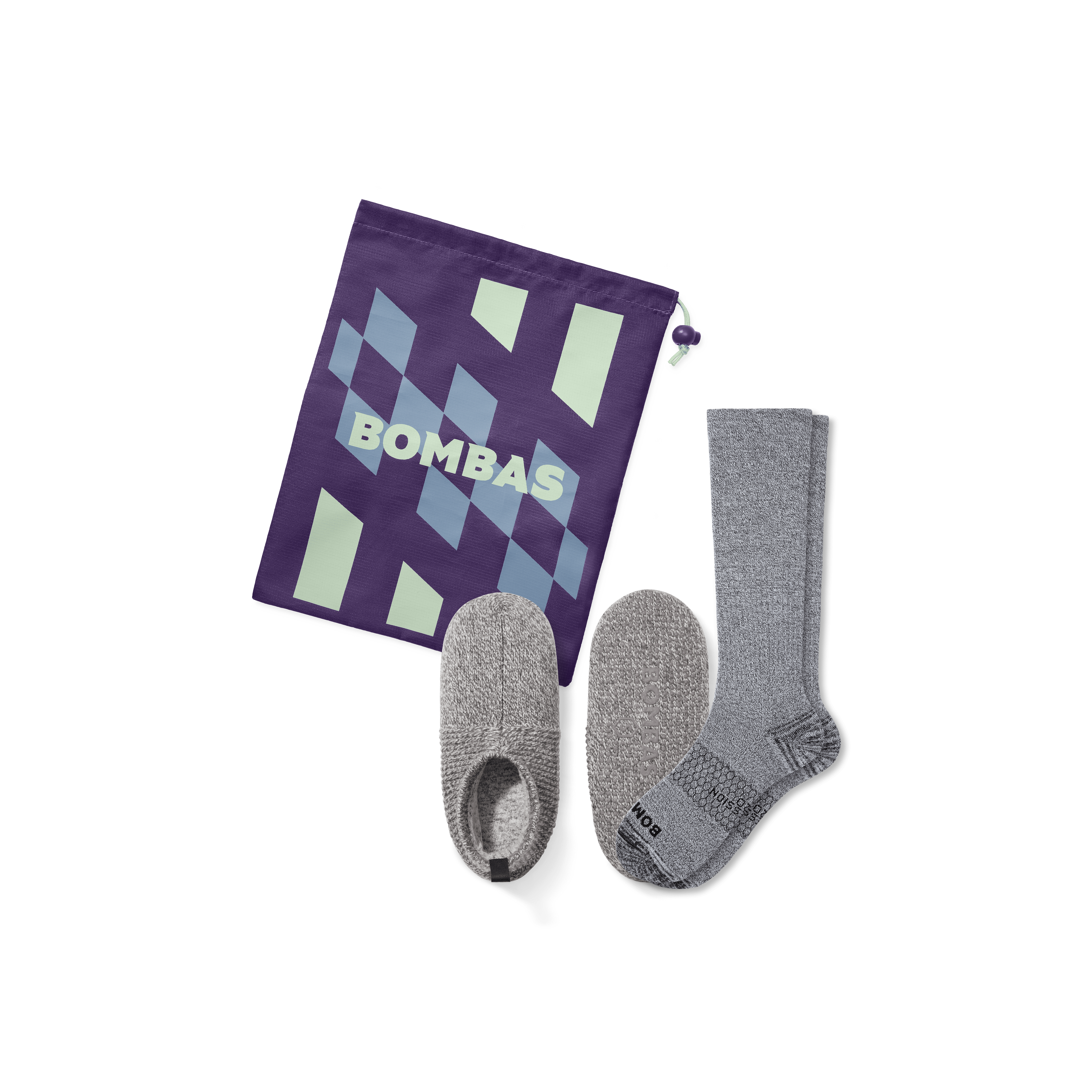Men's Travel Compression Sock and Gripper Slipper 2-Pack (8)